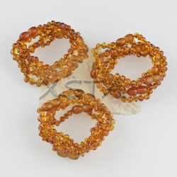 Amber teething bracelet baroque cognac polished Amber teething bracelet baroque cognac polished